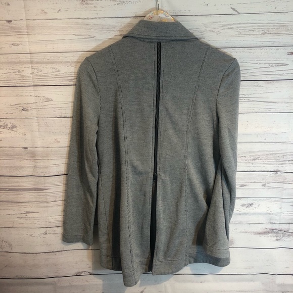 CAbi 5300 Drop Off Gray Striped zip jacket - Picture 4 of 7